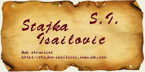 Stajka Isailović vizit kartica